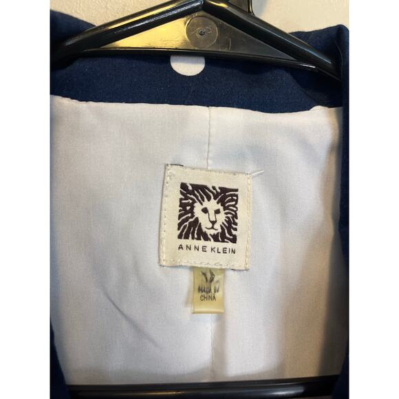 Anne Klein Navy Blue Polka Dot Sleeveless Midi Length Summer Dress Size 10 - Picture 3 of 10